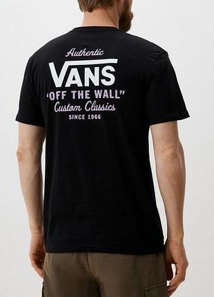 Мужская футболка vans off the wall logo черная унисекс венс