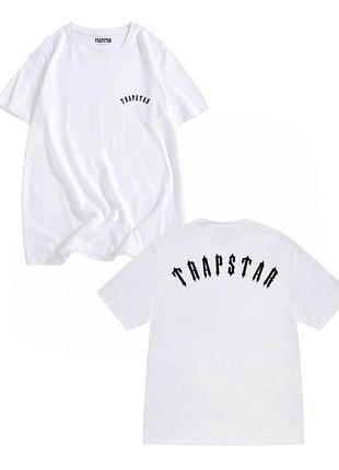 Чоловіча футболка trapstar two sides logo біла футболки трепстар трепстар унісекс