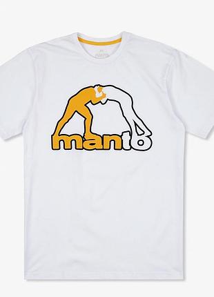 Чоловіча футболка manto logo біла унісекс-манто mма ufc boxing