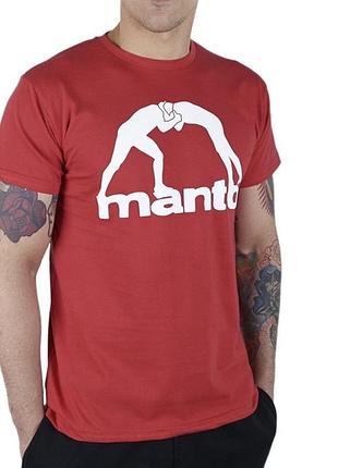 Мужская футболка manto fight logo красная унисекс манто bjj mma boxing