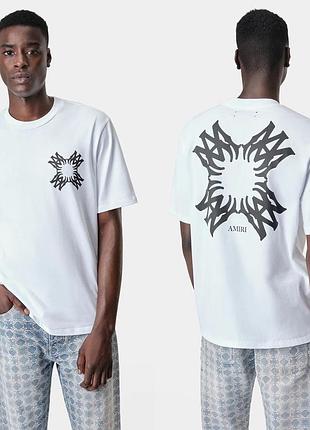Мужская футболка amiri logo унисекс амири белая