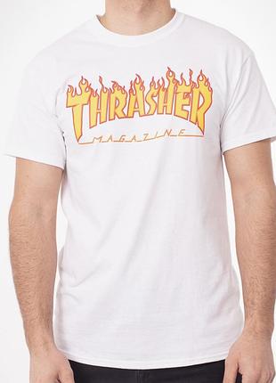 Чоловіча футболка thrasher magazine біла унісекс-трешер