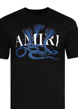 Чоловіча футболка amiri logo унісекс амірі чорна