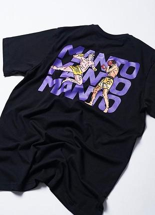 Чоловіча футболка manto fight logo чорна манто mma ufc boxing