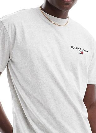 Мужская футболка tommy jeans белая унисекс томми джинс