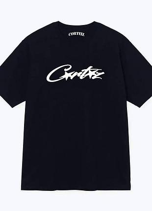 Мужская футболка corteiz logo унисекс кортеиз кортез черная