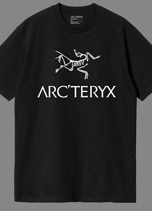Мужская футболка arcteryx logo унисекс черная arc'teryx артерикс