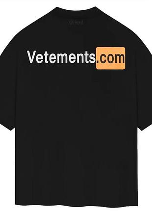 Чоловіча футболка vetements logo унісекс ветементс вітмо чорна