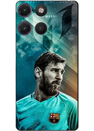 Силиконовый бампер чехол для motorola moto g17 с рисунком leo messi месси