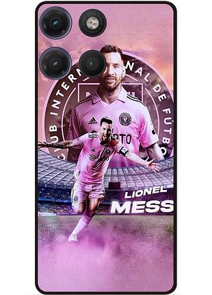 Силиконовый бампер чехол для motorola moto g17 с рисунком leo messi месси