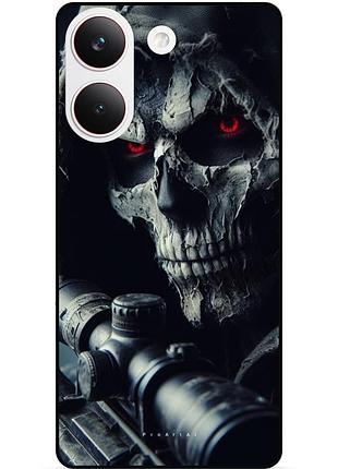 Силиконовый бампер чехол для xiaomi poco x8 pro с рисунком череп 2