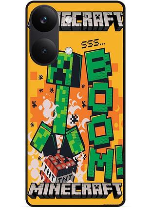Силіконовий чохол бампер для xiaomi poco x8 pro max з малюнком стів minecraft крипер майнкрафт 1