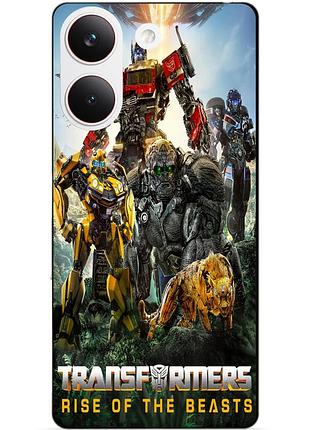 Силиконовый бампер чехол для xiaomi poco x8 pro с рисунком звероботы трансформеры transformers 2