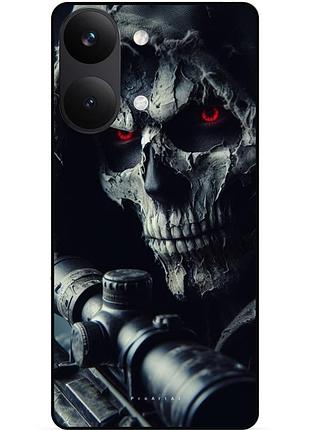 Силиконовый бампер чехол для xiaomi poco x8 pro max с рисунком череп 2