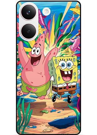Силиконовый бампер чехол для xiaomi poco x8 pro с рисунком губка боб 4