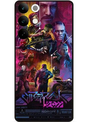 Силиконовый бампер чехол для realme c85 pro с рисунком cyberpunk 5