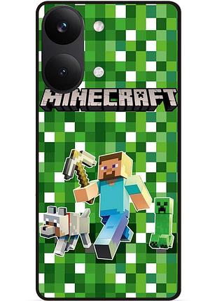 Силіконовий чохол бампер для xiaomi poco x8 pro max з малюнком стів minecraft крипер майнкрафт