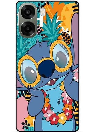 Силиконовый бампер чехол для oppo a6x с рисунком стич 1