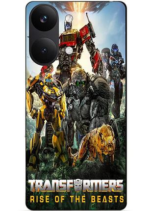 Силиконовый бампер чехол для xiaomi poco x8 pro max с рисунком звероботы трансформеры transformers 2