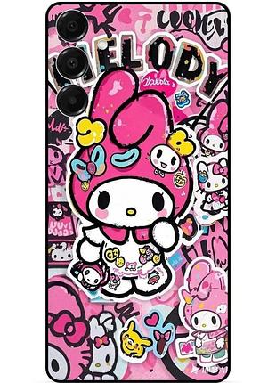 Силиконовый бампер чехол для samsung s26 с рисунком hello kitty 1