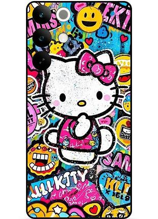 Силиконовый бампер чехол для realme c85 с рисунком hello kitty 3