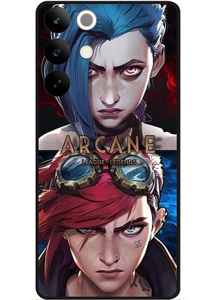 Силиконовый бампер чехол для realme c85 с рисунком arcane 3