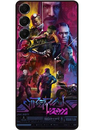 Силиконовый бампер чехол для samsung s26 с рисунком cyberpunk 5