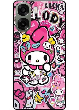 Силиконовый бампер чехол для oppo a6x с рисунком hello kitty 1