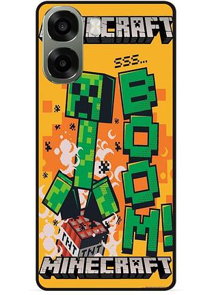 Силіконовий чохол бампер для oppo a6x з малюнком стів minecraft крипер майнкрафт 1