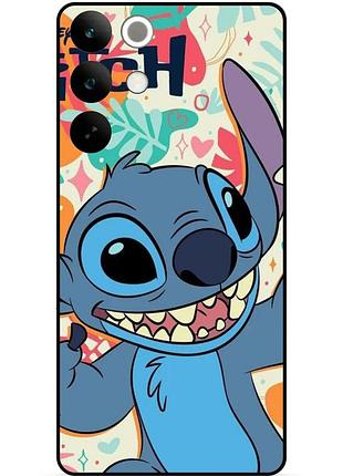 Силиконовый бампер чехол для realme c85 с рисунком стич 2