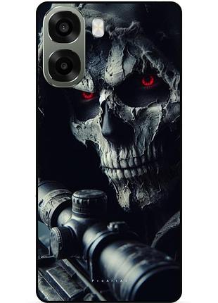 Силиконовый бампер чехол для oppo a6x с рисунком череп 2