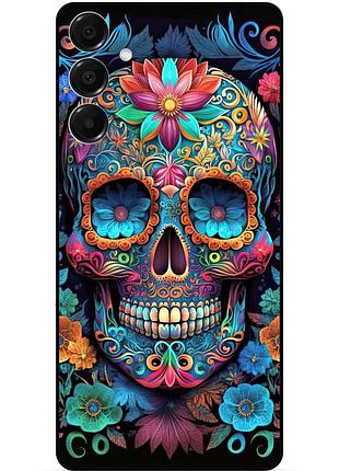 Силиконовый бампер чехол для samsung s26 plus с рисунком череп 7