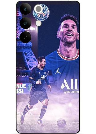 Силиконовый бампер чехол для realme c85 с рисунком messi psg месси