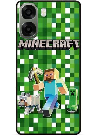 Силіконовий чохол бампер для oppo a6x з малюнком стів minecraft крипер майнкрафт