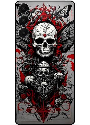 Силиконовый бампер чехол для samsung s26 с рисунком череп 9