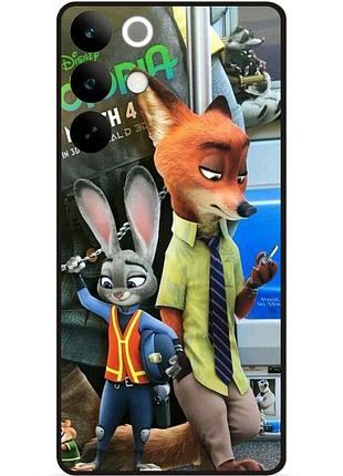 Силиконовый бампер чехол для realme c85 pro с рисунком zootopia 6
