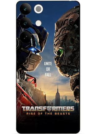 Силіконовий чохол бампер для realme c85 з малюнком звіроботи трансформери transformers