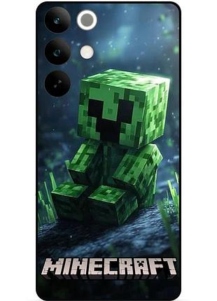 Силіконовий чохол бампер для realme c85 з малюнком стів minecraft крипер майнкрафт