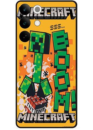 Силіконовий чохол бампер для realme c85 pro з малюнком стів minecraft крипер майнкрафт 1