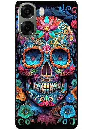 Силиконовый бампер чехол для oppo a6x с рисунком череп 7