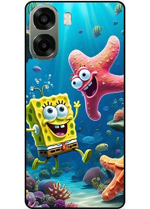 Силиконовый бампер чехол для oppo a6x с рисунком губка боб 3