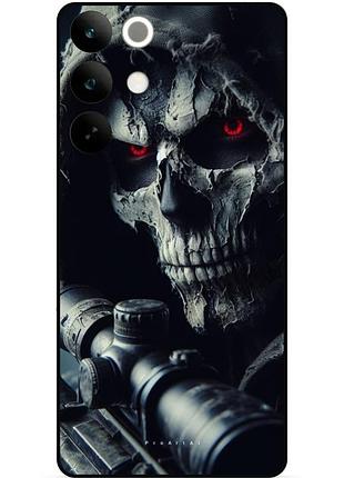 Силиконовый бампер чехол для realme c85 с рисунком череп 2