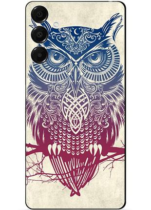 Силиконовый бампер чехол для samsung s26 plus с рисунком сова
