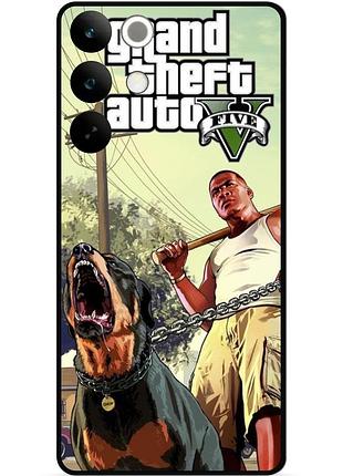 Силиконовый бампер чехол для realme c85 с рисунком gta 3