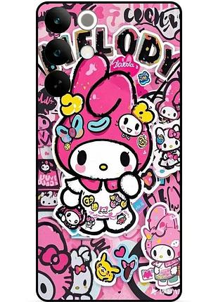 Силиконовый бампер чехол для realme c85 с рисунком hello kitty 1