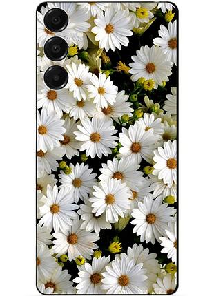 Силиконовый бампер чехол для samsung s26 с рисунком ромашки цветы