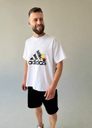 Футболка оверсайз (унісекс) adidas біла m