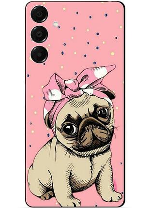Силиконовый бампер чехол для samsung s26 plus с рисунком мопс