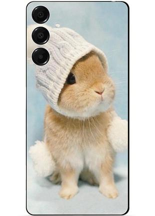 Силіконовий чохол бампер для samsung s26 з малюнком зайчик у шапці