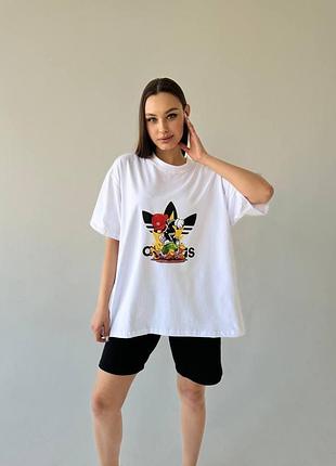 Футболка оверсайз (унісекс) adidas біла m